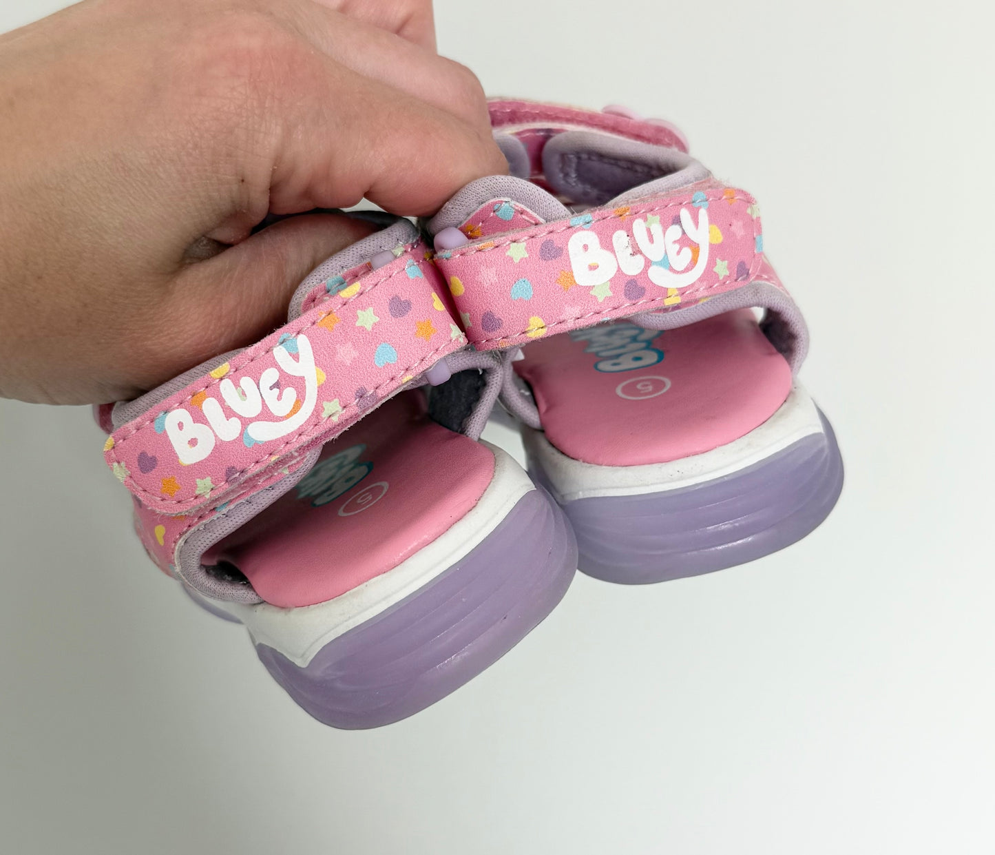 Bluey Pink Velcro Strap Sandals (5)