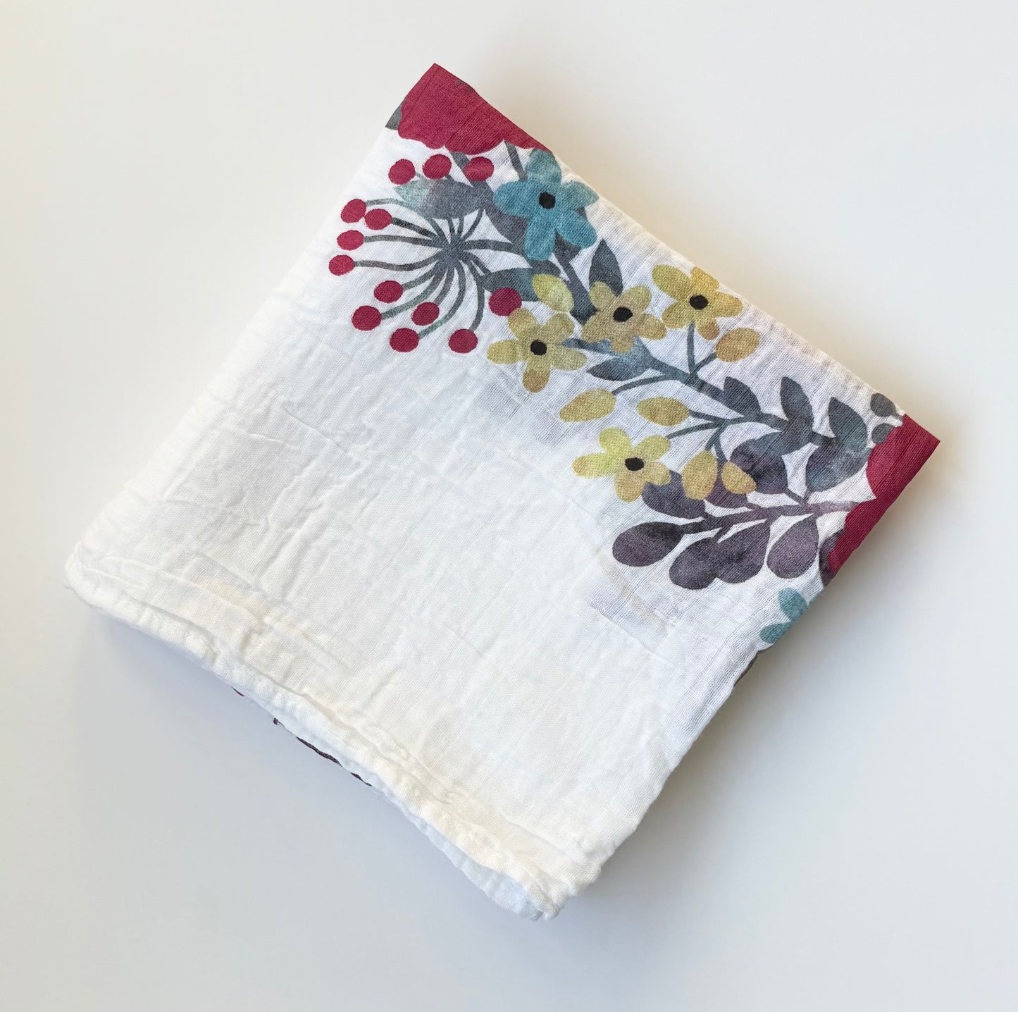 Lulujo Floral “Stay Wild My Child” Photo Muslin Swaddle Blanket