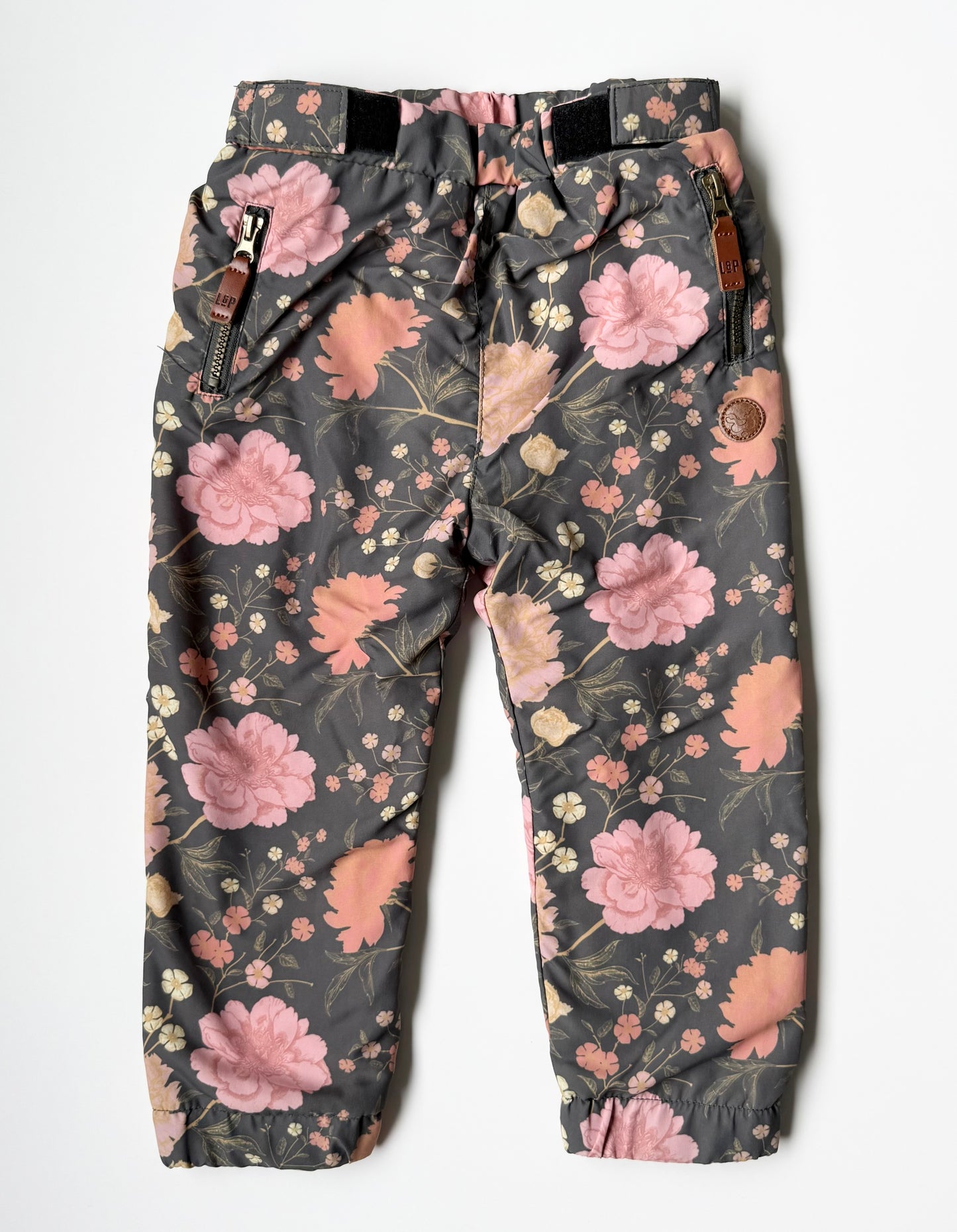 L&P Dark Floral Fleece Lined Wind Pant (12-24 Months)