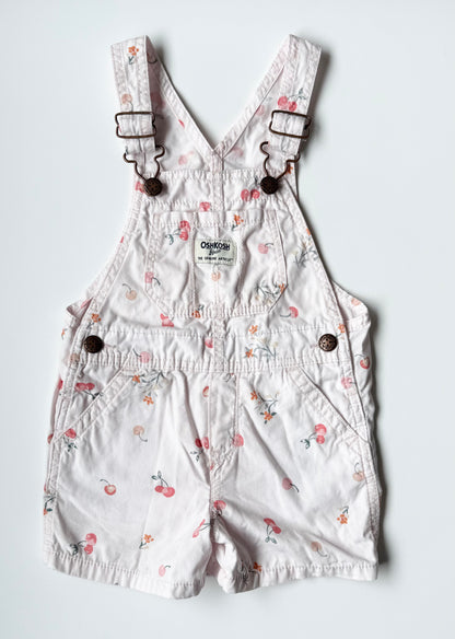 OshKosh Light Pink Cherries Shorty Overalls (2T)