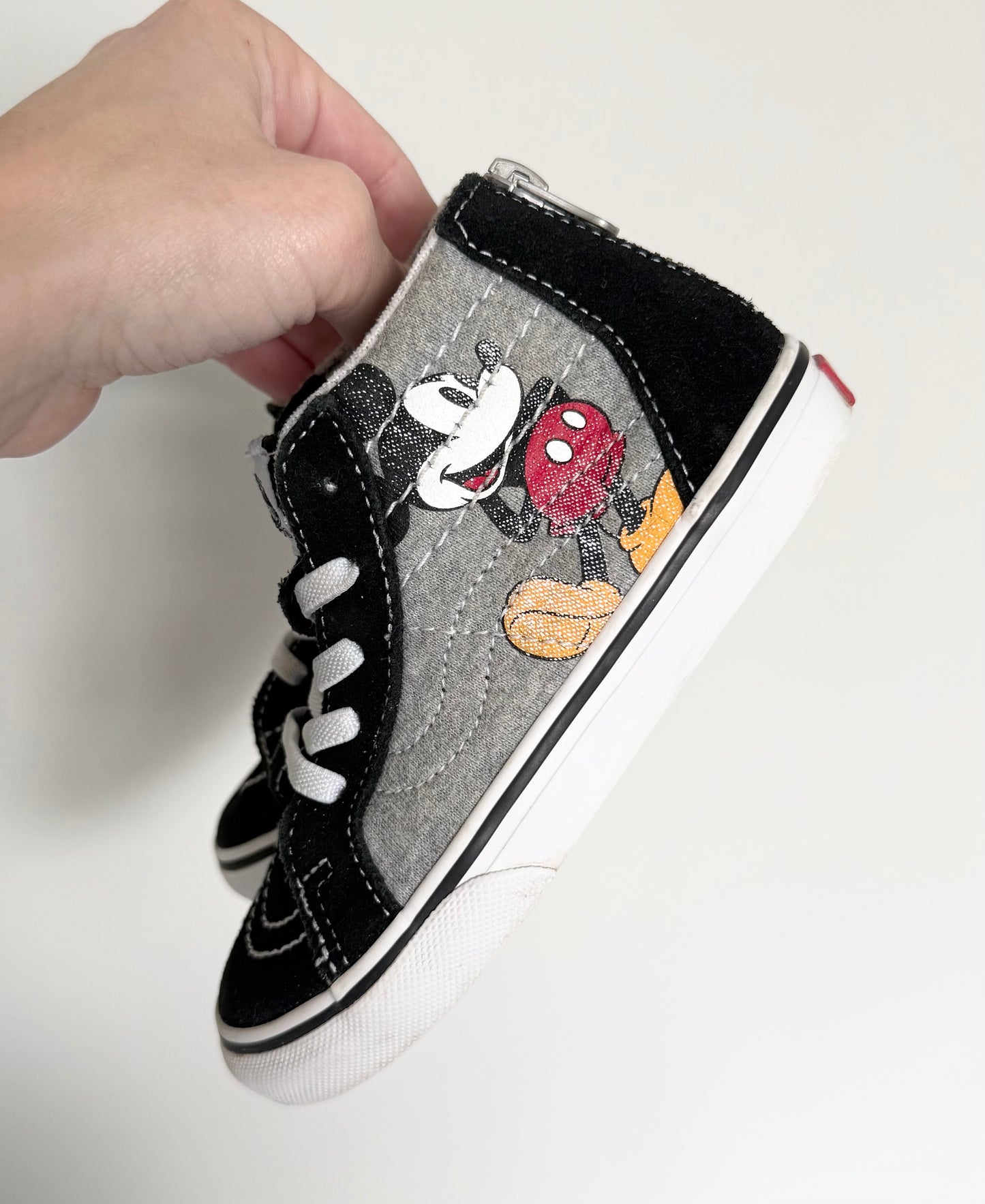Vans x Disney Black & Grey Mickey Mouse High Top Stretch Lace & Zipper Sneakers (10)
