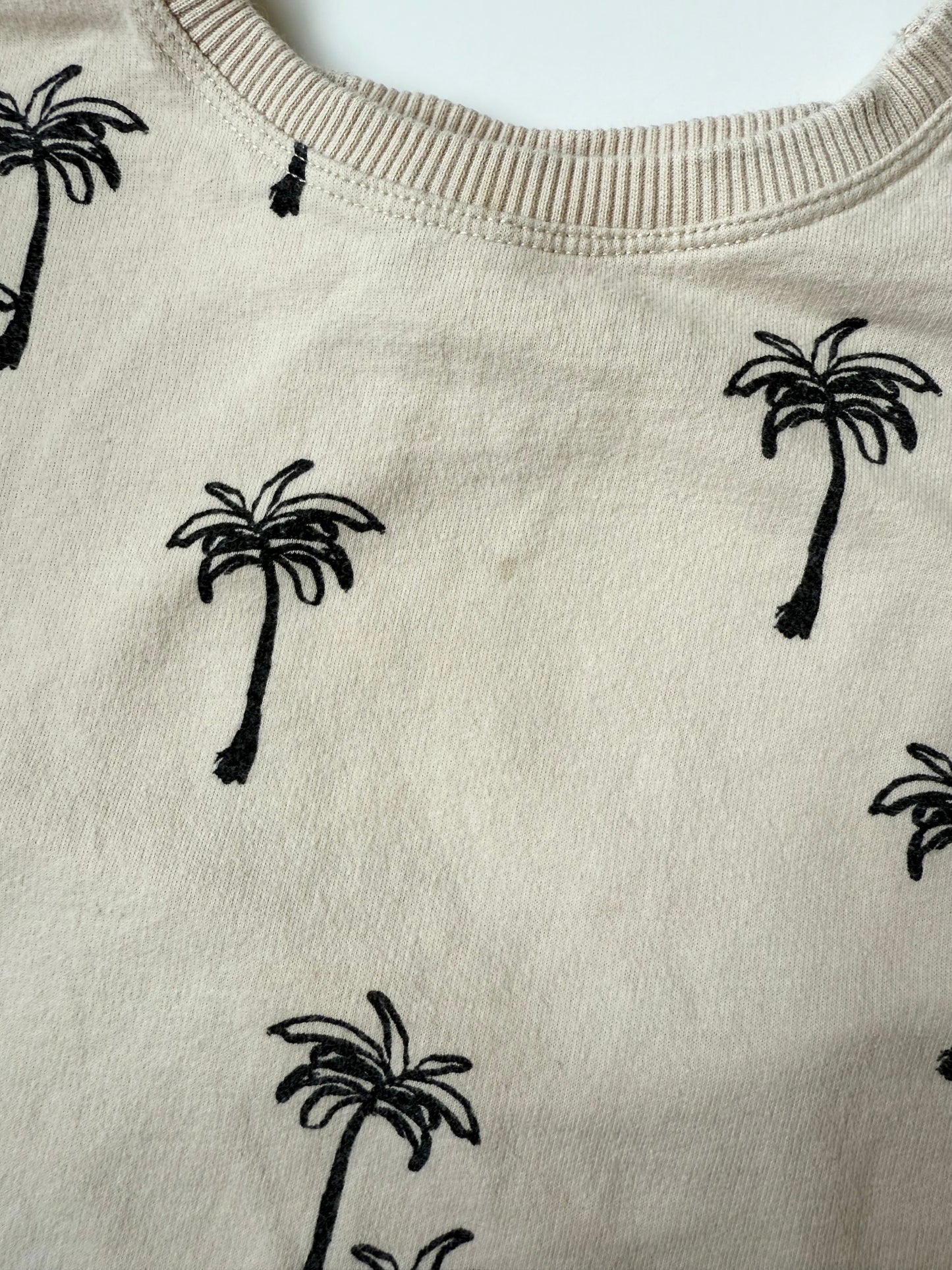 Zara Beige & Black Palm Trees T-Shirt (18-24 Months)