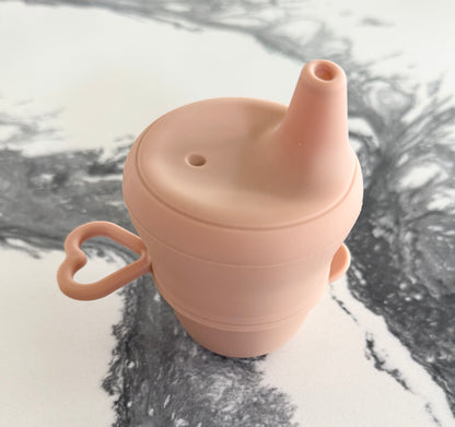 Tan Silicon Cup & Stretchy Lid