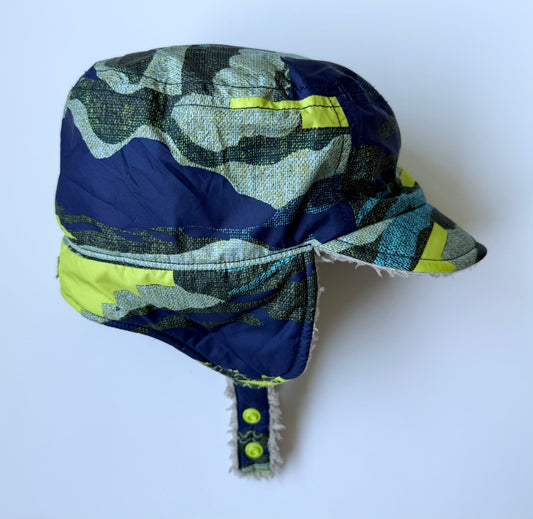 Patagonia Baby Reversible Shell Hat in Green & Blue (12 Months)