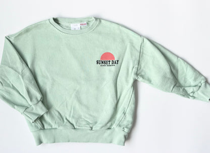 Zara Green “Sunset Day” Crewneck Sweater (3-4 Years)