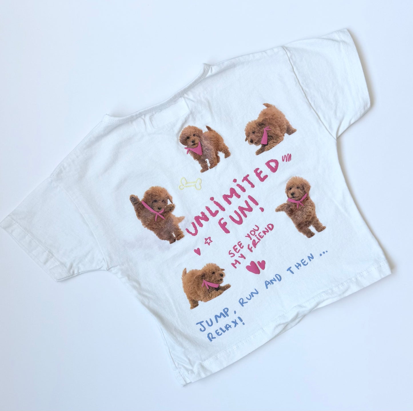 Zara White & Pink Puppy Love “Unlimited Fun” T-Shirt (3T)