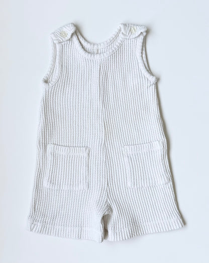 Rise Little Earthlings White Waffle Tank Romper (18-24 Months)