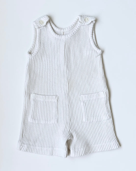 Rise Little Earthlings White Waffle Tank Romper (18-24 Months)