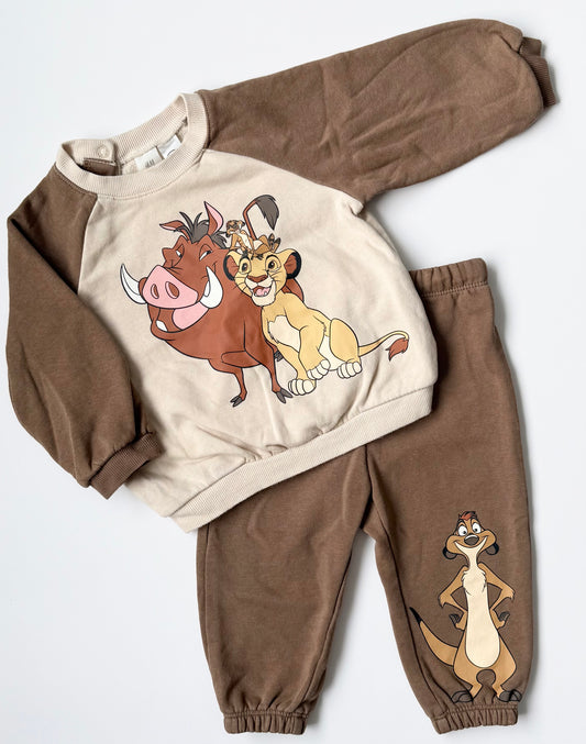 H&M x Disney The Lion King Brown Simba & Crew Sweater & Pants Set (9-12 Months)