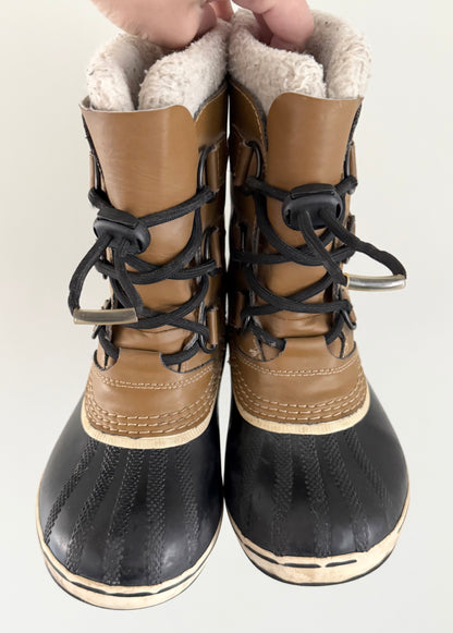 Sorel Yoot Pac Light Brown Nylon Winter Boots (US1)