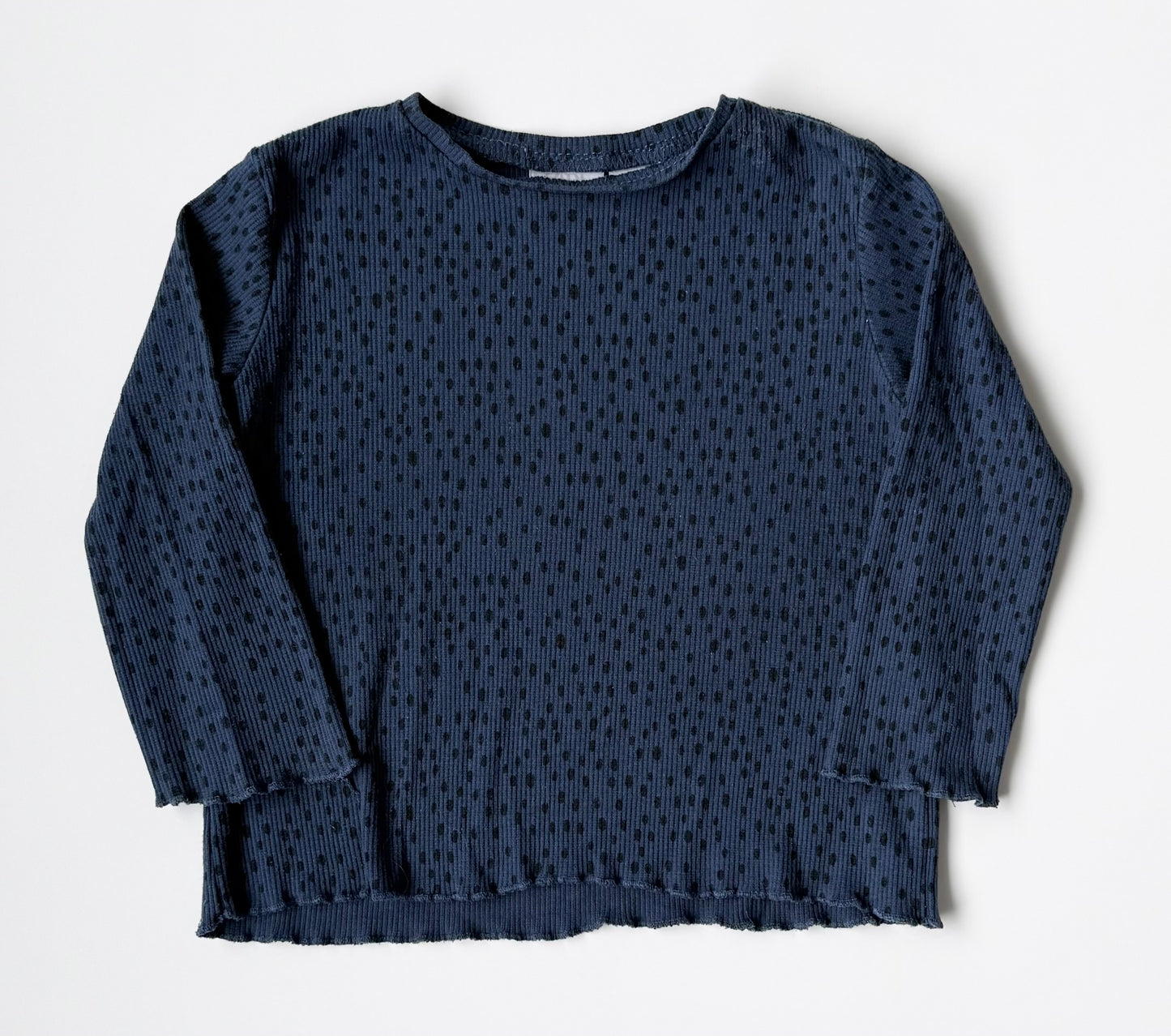 Zara Blue & Black Speckled Ribbed Long Sleeve & Leggings Set (12-18 Months)