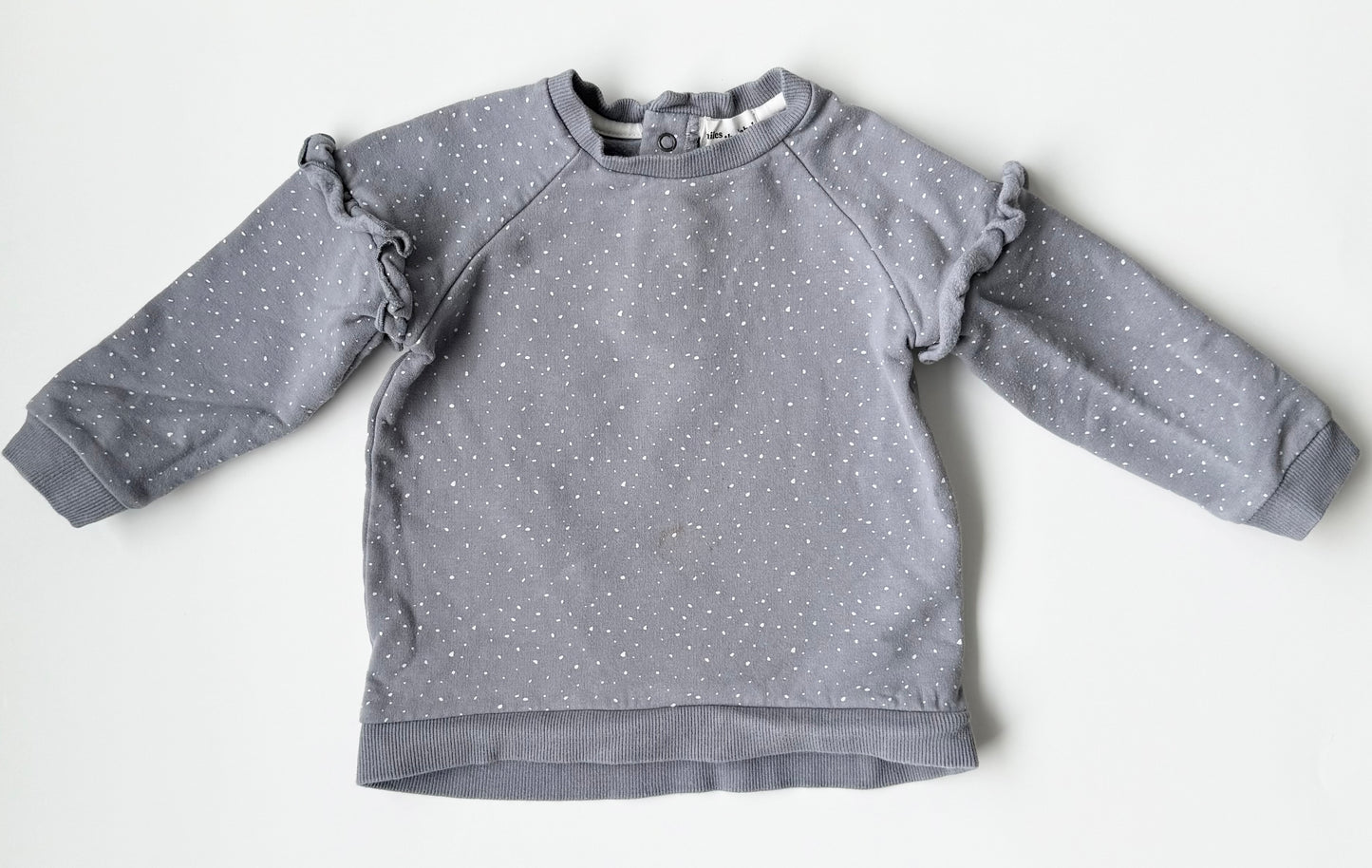 Miles the Label Grey & White Polkadot Sweater (18 Months)
