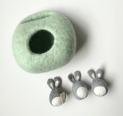 Lovevery Bunnies in a Felt Burrow