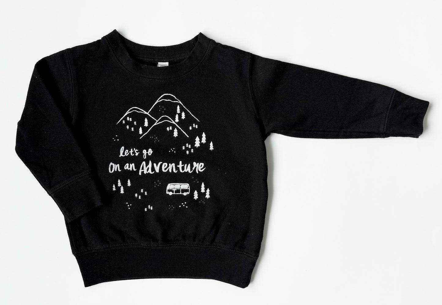 Black “Let’s Go On An Adventure” Sweater (2T)