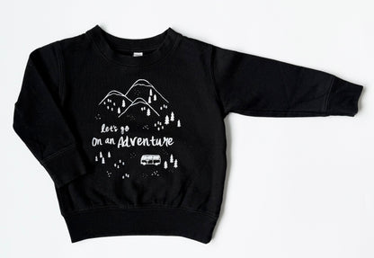 Black “Let’s Go On An Adventure” Sweater (2T)