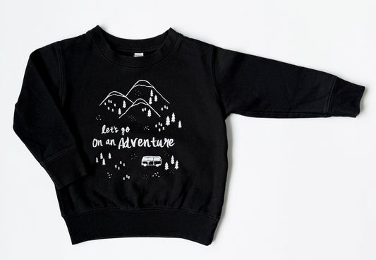 Black “Let’s Go On An Adventure” Sweater (2T)