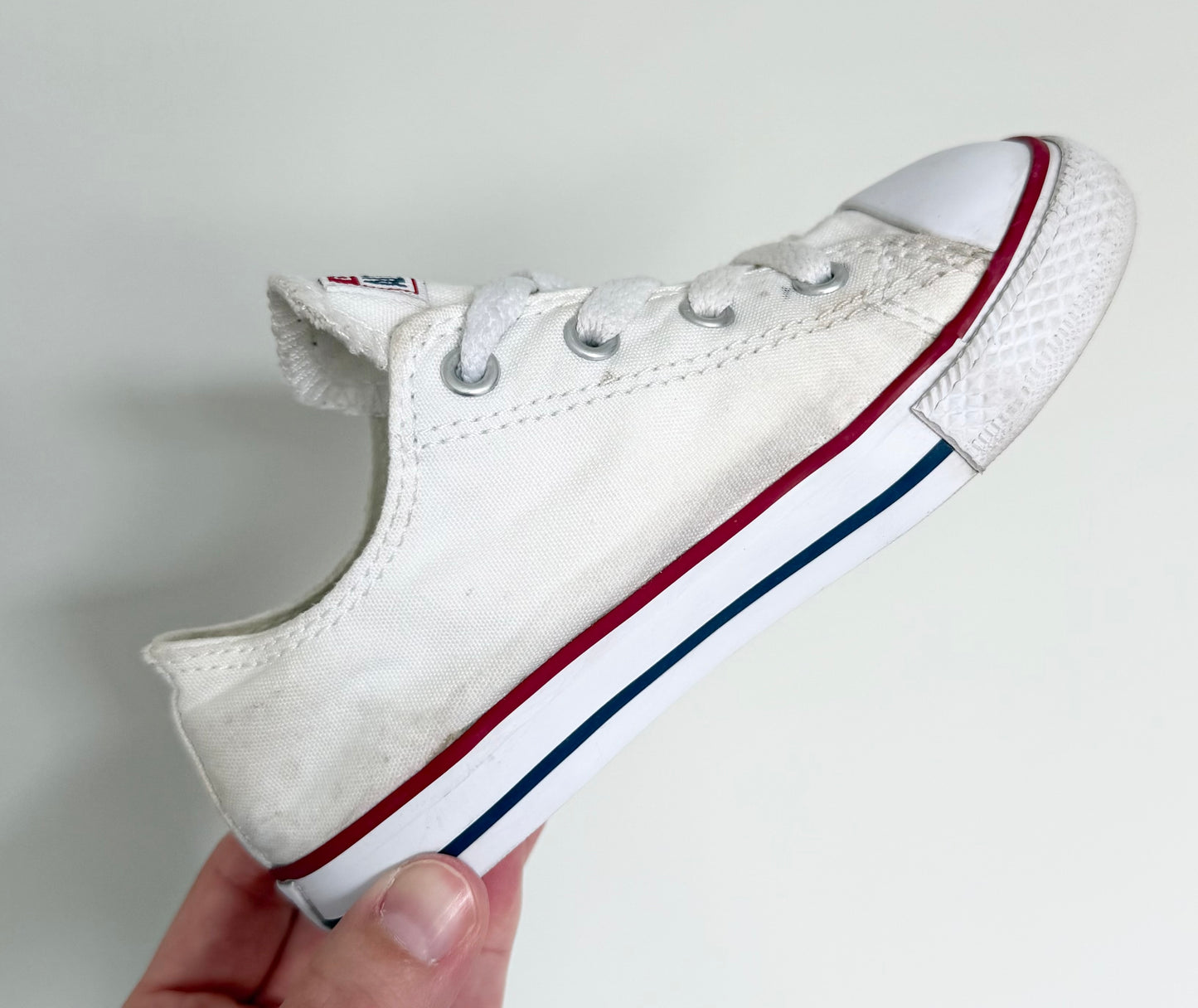 Converse White Lace Up Sneakers (9)