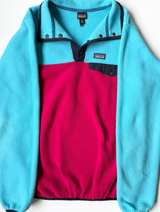 Patagonia Lightweight Synchilla Snap-T Pullover in Portofino Pink (16-18 Years - XXL)