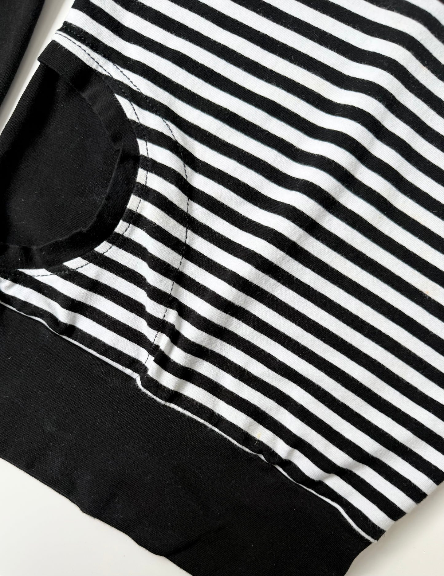 Oliver Grey Creations Black & White Striped Grow With Me Hoodie (9 Months - 3T)