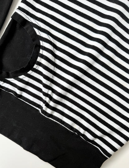Oliver Grey Creations Black & White Striped Grow With Me Hoodie (9 Months - 3T)