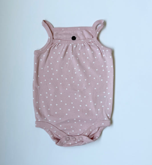 Rise Little Earthlings Pink Polkadot Tank Top Bodysuit (3-6 Months)