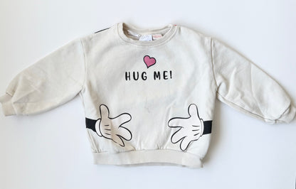 Zara x Disney White “Hug Me” Crewneck Sweater (18-24 Months)