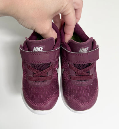 Nike Free RN Dark Purple Maroon Stretch Lace & Velcro Sneakers (6)