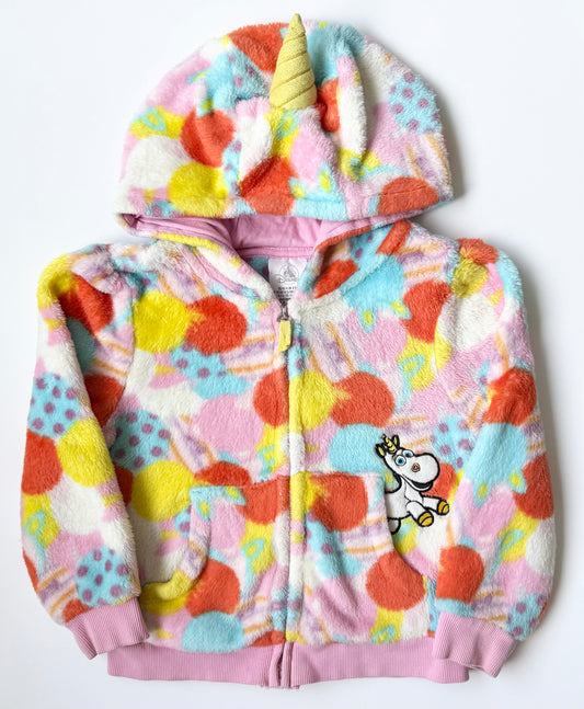 The Disney Store Toy Story Colorful Fuzzy Unicorn Buttercup Hooded Sweater (4T)