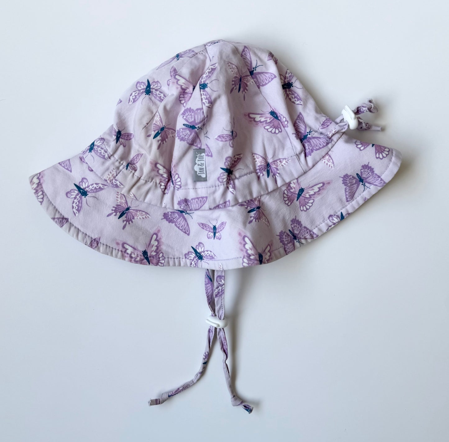 Jan & Jul Purple Butterflies Sun Hat (0-6 Months - Small)