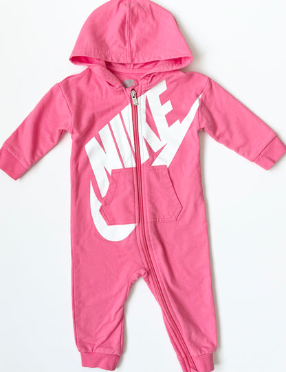 Nike Pink Zipper All Day Play Coverall (9 Months)