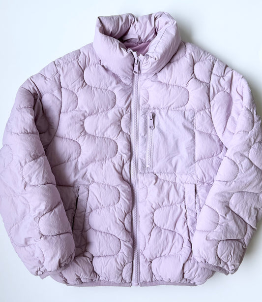 Zara Light Purple Squiggle Quilted Puffer Jacket (8 Years)