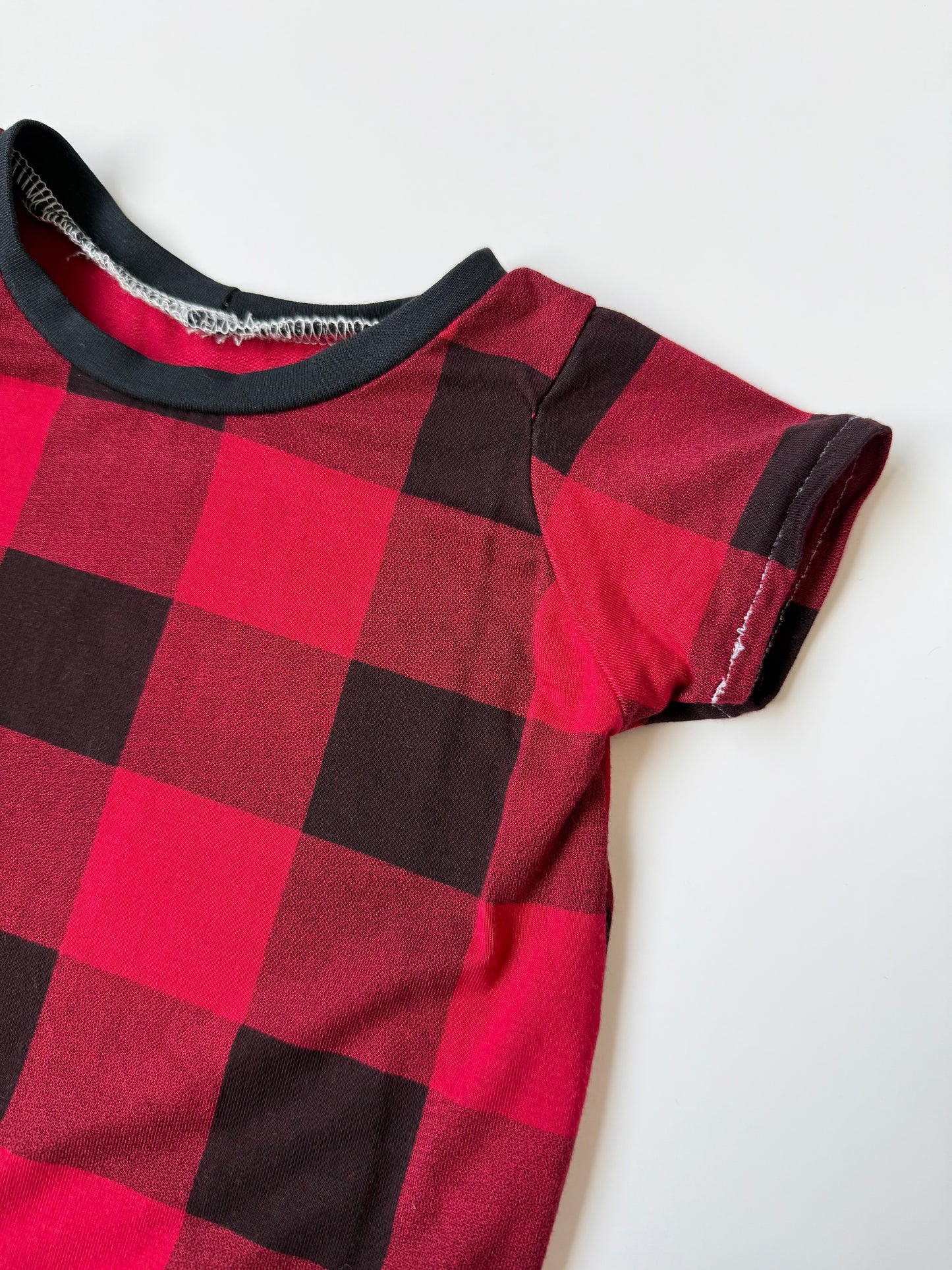 The Modern Little Plaid T-Shirt Jumpsuit (3-6 Months)