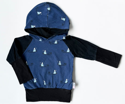 Sugar Sandwich Blue & Black Mountains Grow With Me Hoodie (6 Months - 3T)