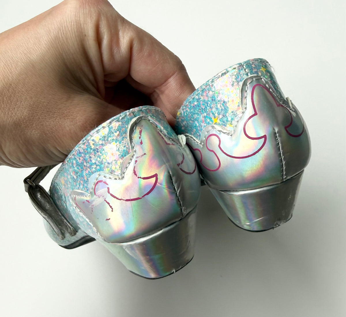 Disney Pricnesses Silver Sparkle Dress Up Shoes (11)