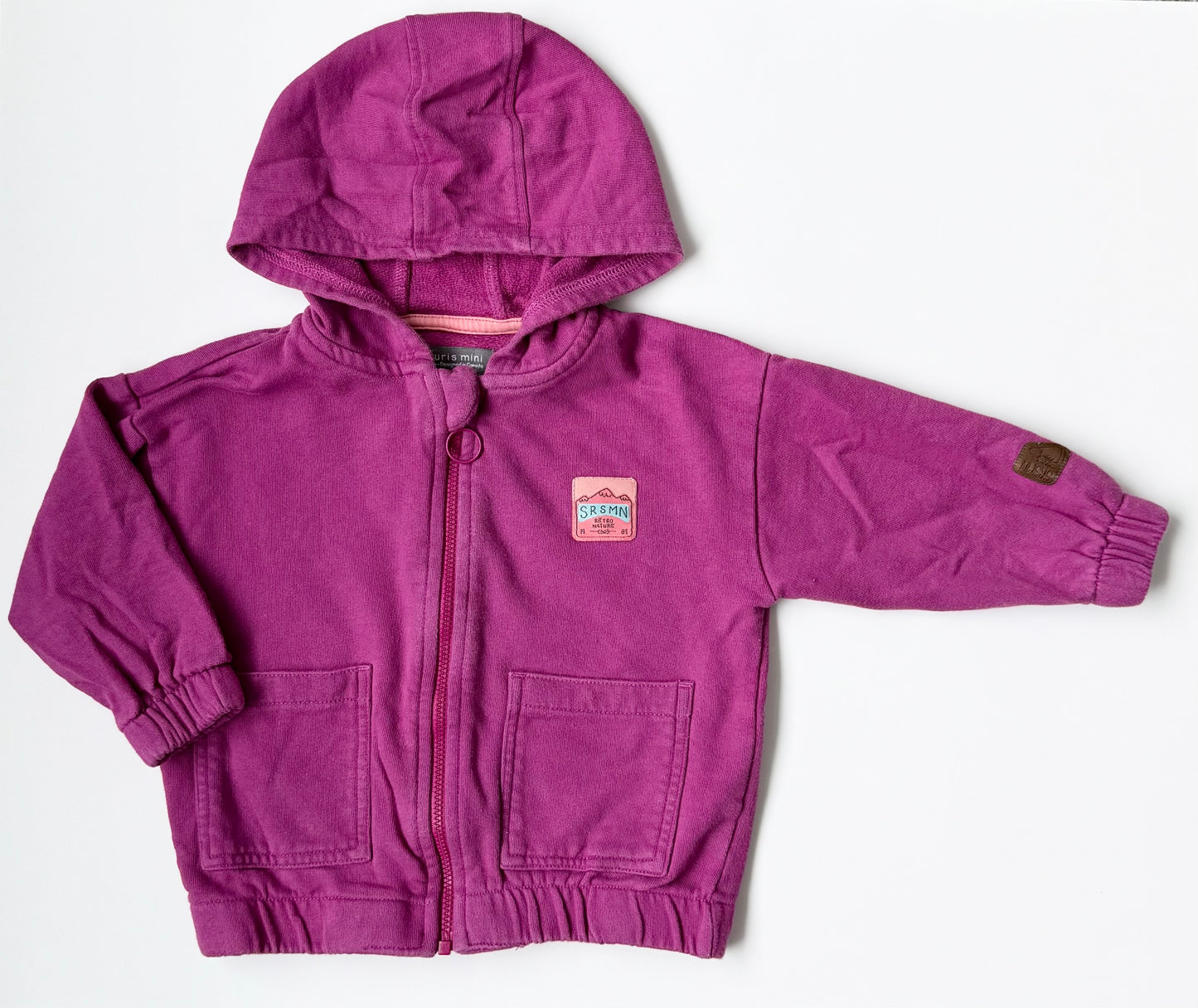 Souris Mini Magenta Retro Nature Zip Up Hoodie (12-18 Months)