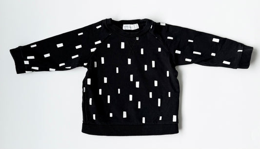 Miles the Label Black & White Lines Crewneck Sweater (6 Months)