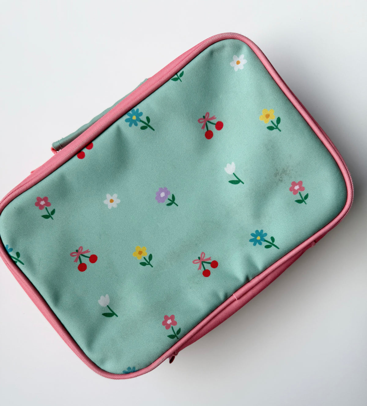 Wonder Co Green & Pink Floral Backpack & Matching Lunch Kit