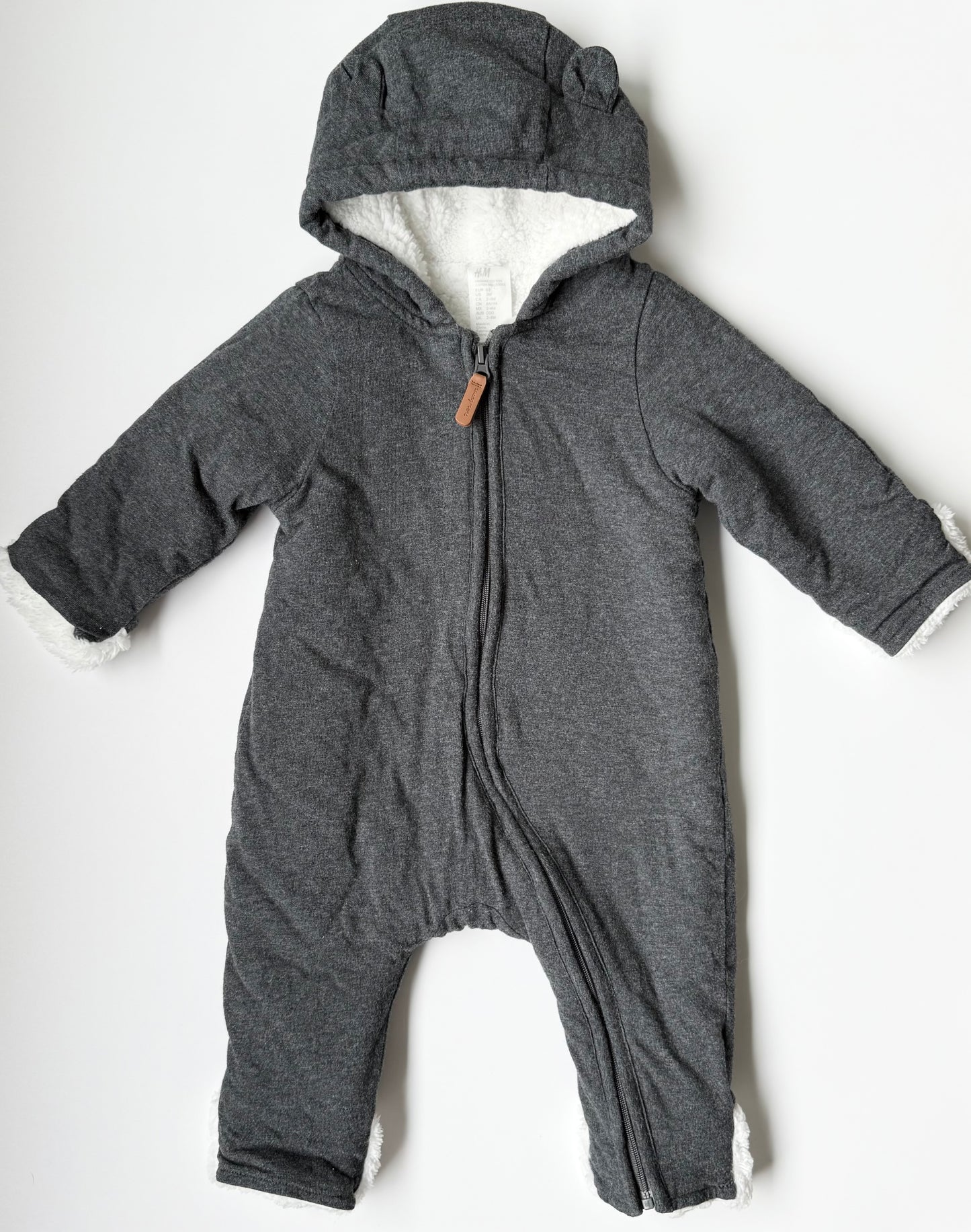 H&M Dark Grey Bunting Suit (2-4 Months)