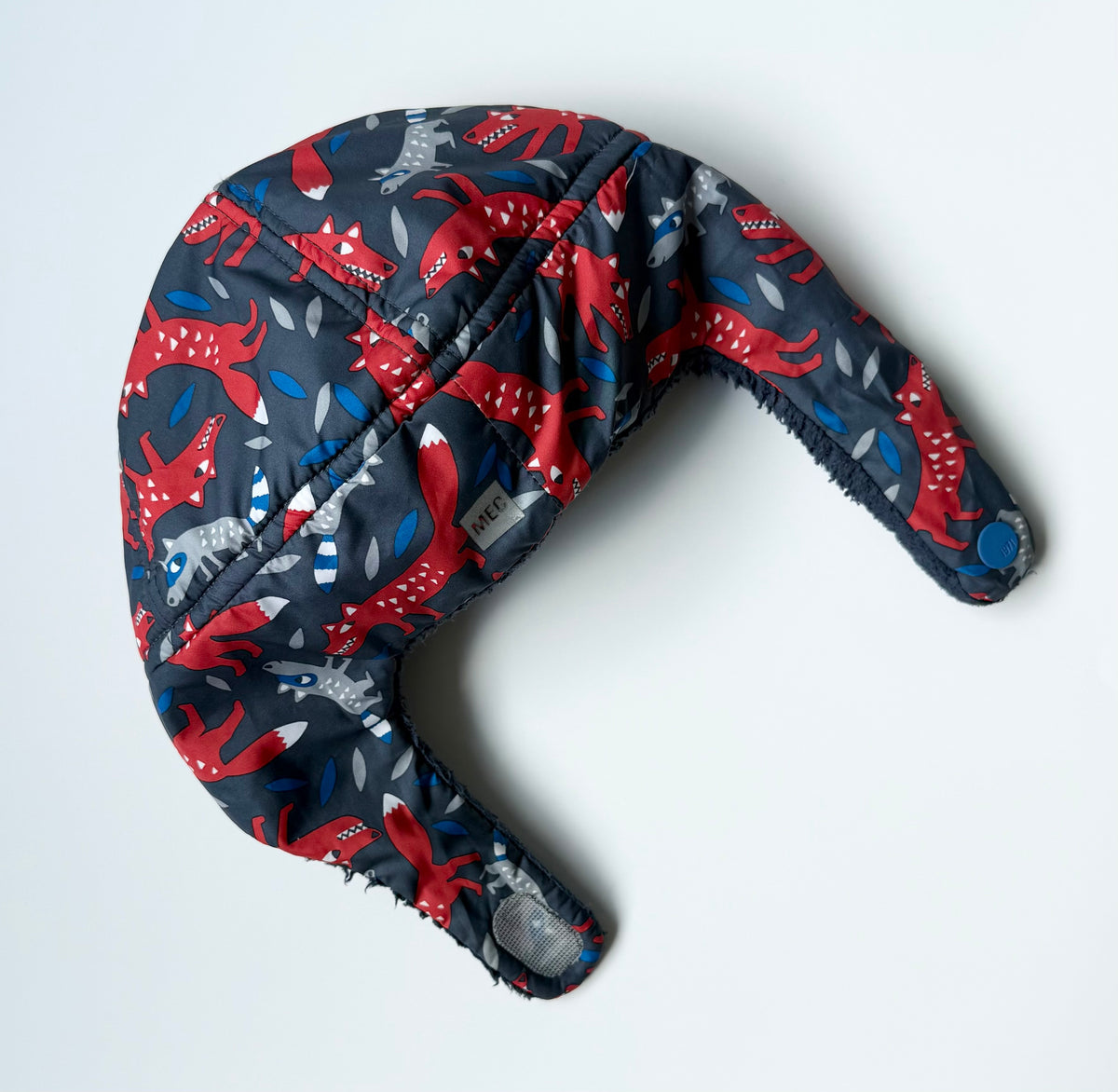 MEC Cocoon Trapper Hat - Navy Racoon & Fox Print (Small)