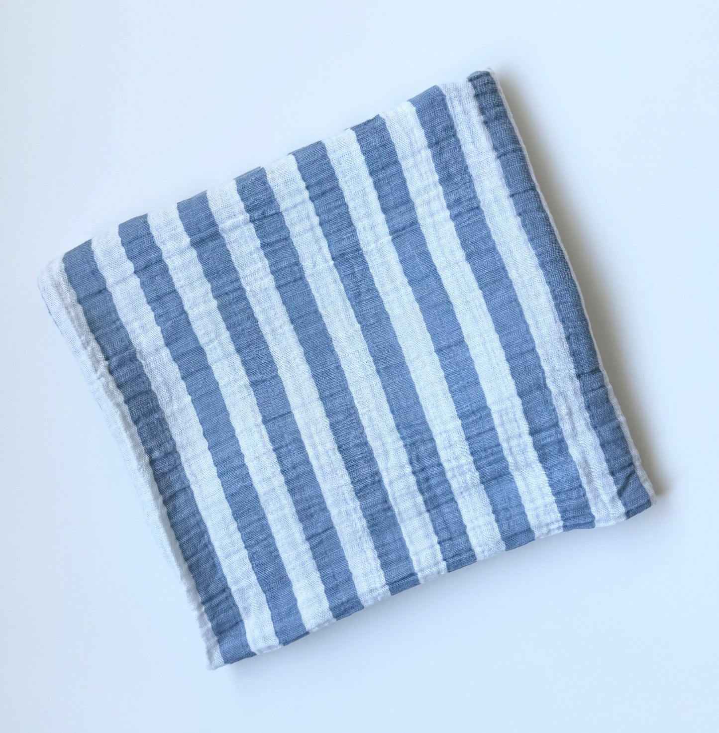 Aden + Anais Blue & White Striped Muslin Swaddle Blanket