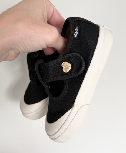 Vans Black & Gold Heart Mary Jane Velcro Sneakers (7)