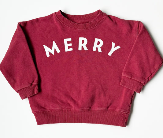 The Littlest Red “Merry” Sweater (18-24 Months)