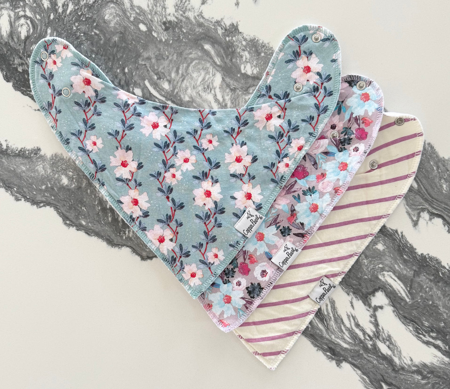 Copper Pearl Baby Bandana Drool Bibs