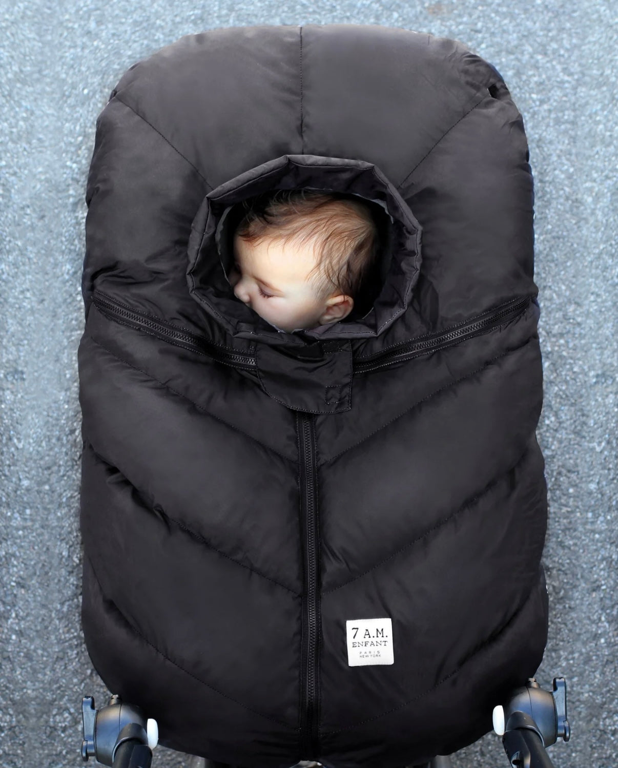 7AM Car Seat Cocoon Cover - Black - One Size (0-12 Months)