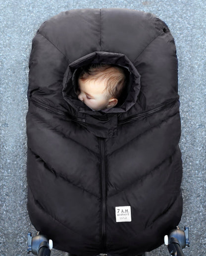 7AM Car Seat Cocoon Cover - Black - One Size (0-12 Months)