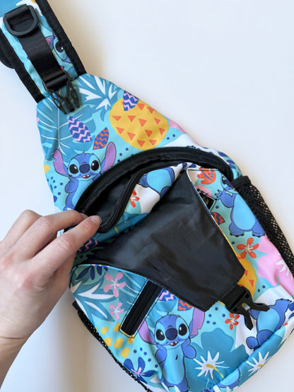 Disney Lilo & Stitch Blue Sling Crossbody Backpack