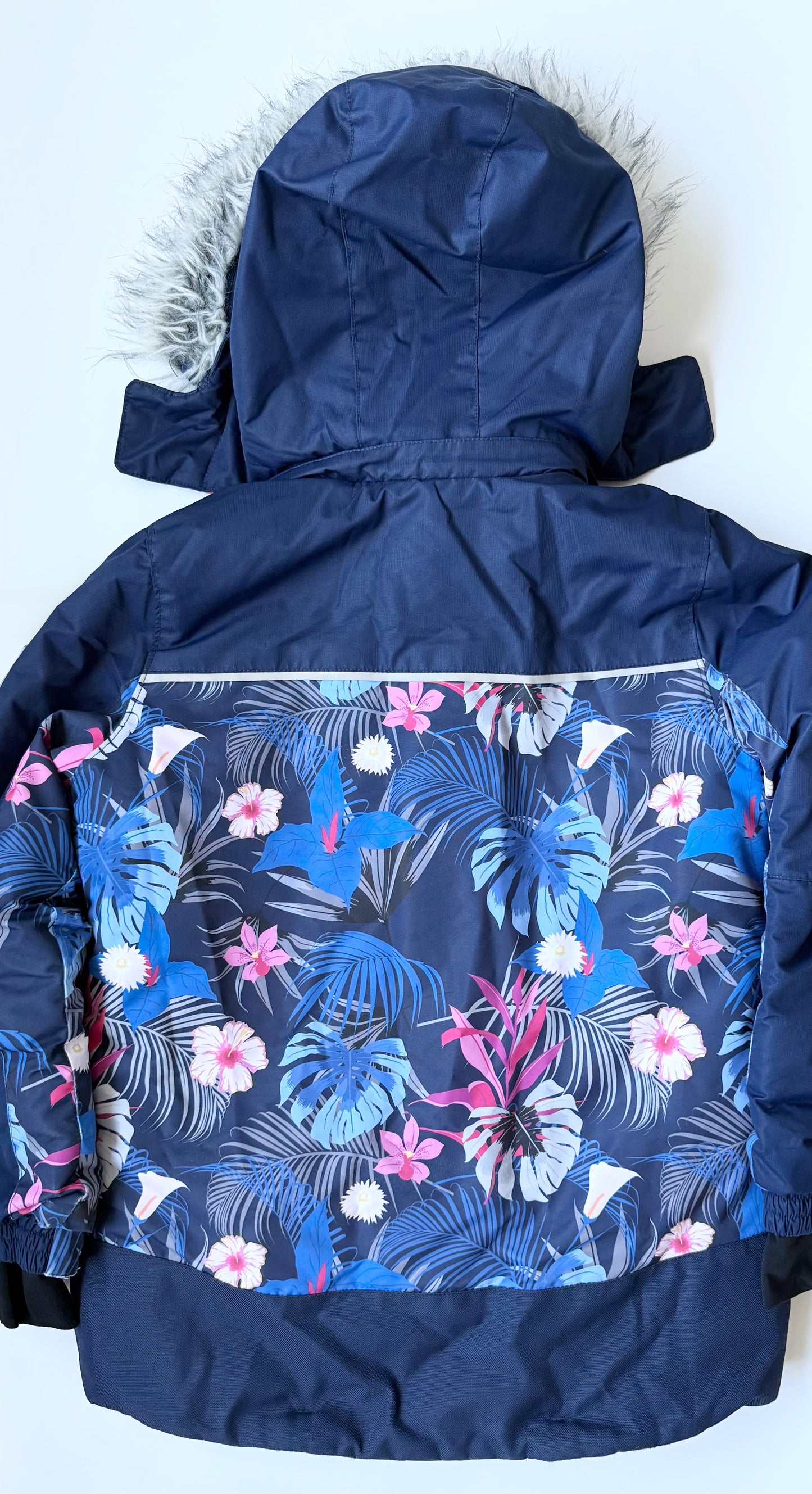 Deux Par Deux Navy Floral Winter Jacket (8 Years)