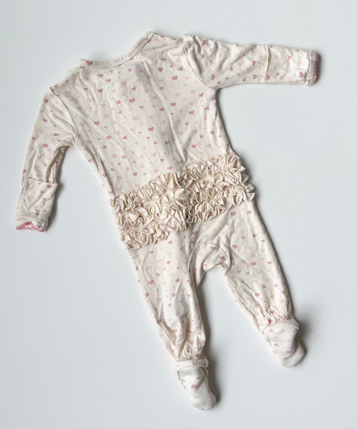 Hatley Baby Off White & Pink Hearts Sleeper (Newborn)