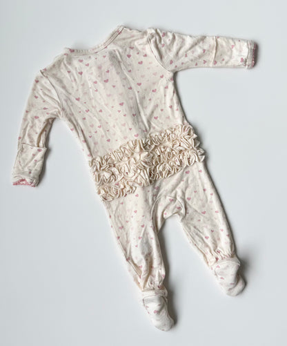 Hatley Baby Off White & Pink Hearts Sleeper (Newborn)