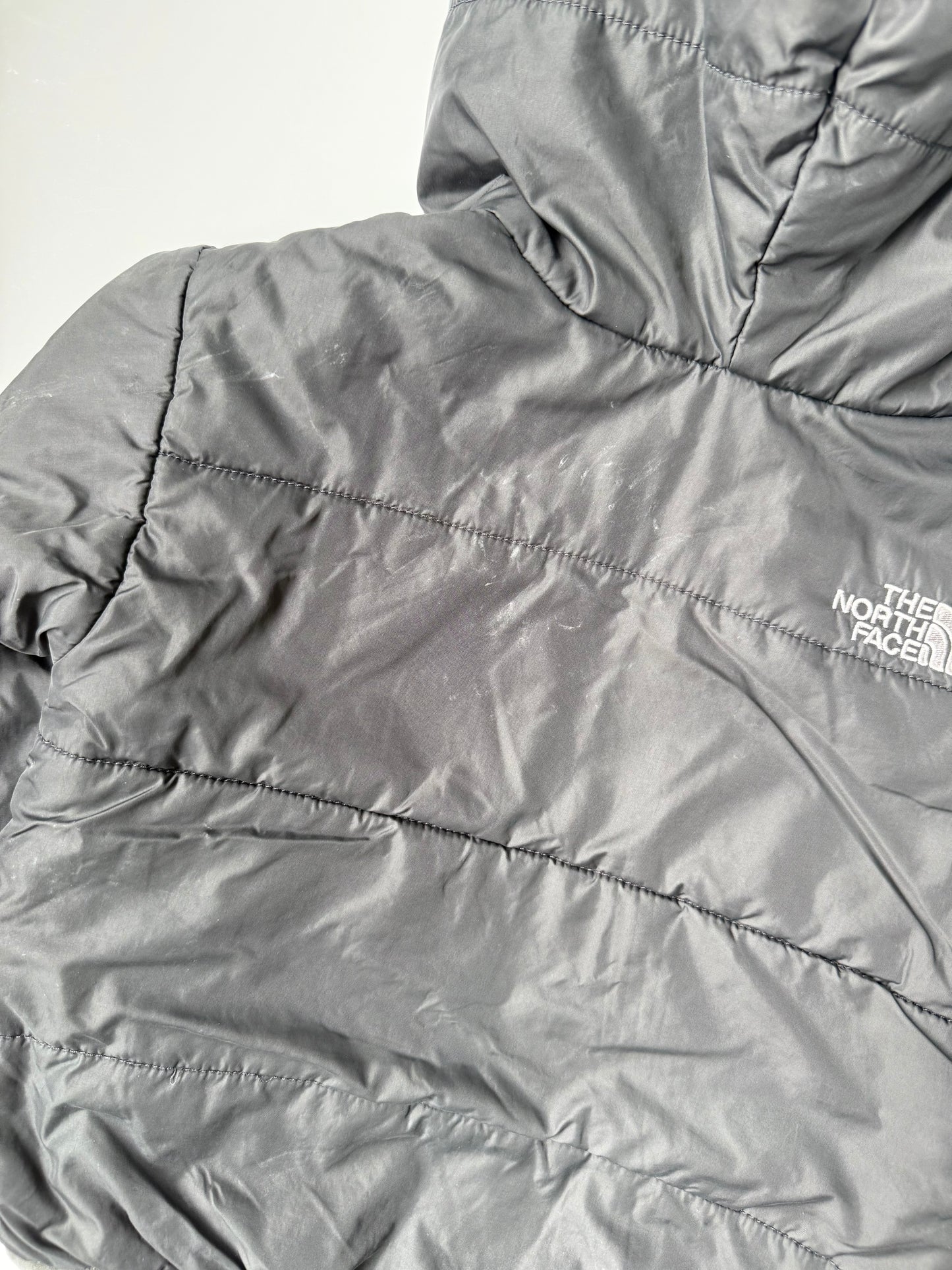 The North Face Perrito Grey & Green Plaid Reversible Jacket (2T)